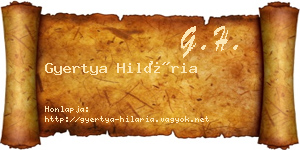 Gyertya Hilária névjegykártya